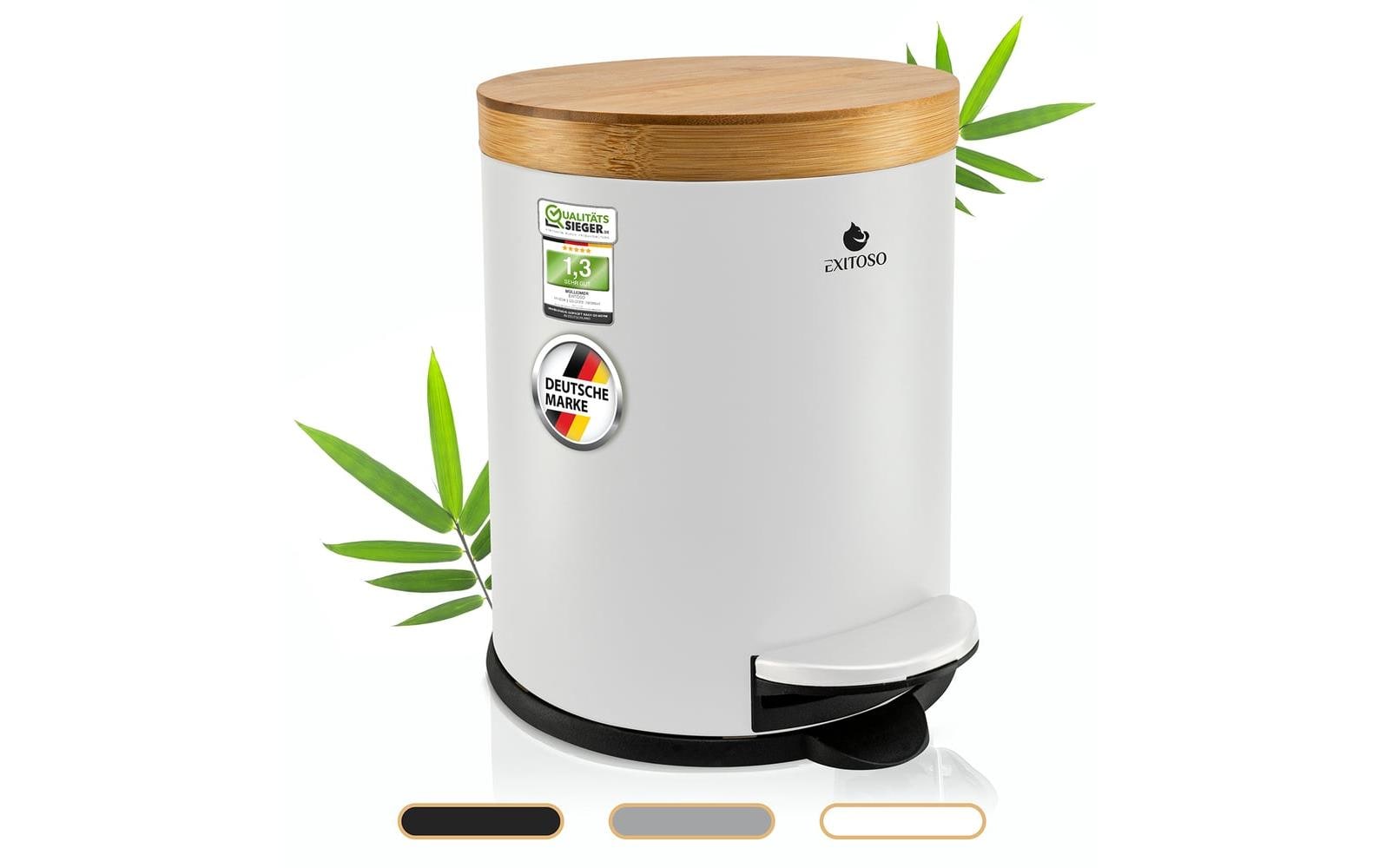 Exitoso Tretmülleimer mit Softclose-Deckel 5 l, Weiss