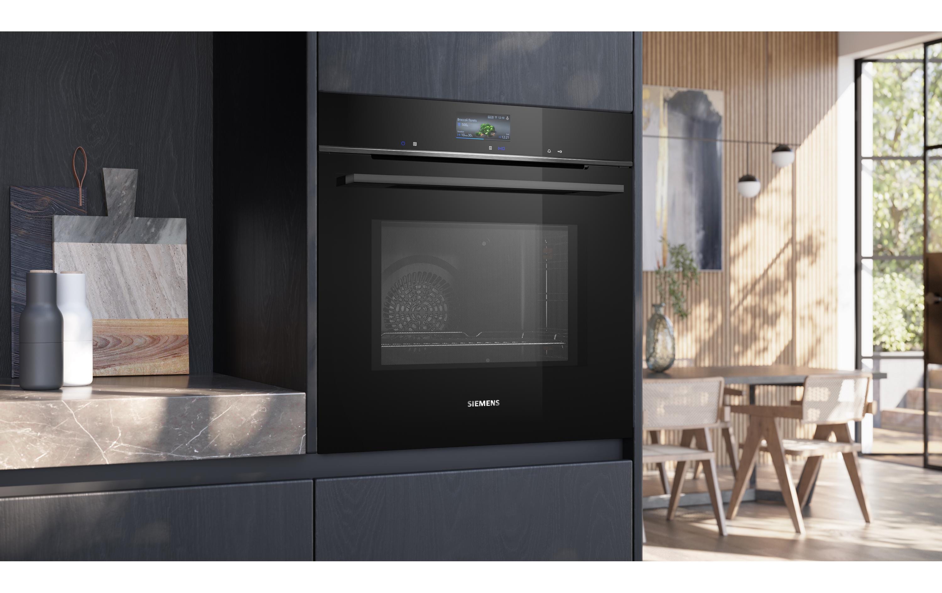 Siemens Einbaubackofen mit Mikrowelle iQ700 HM776G1B1C Schwarz Siemens Einbaubackofen mit Mikrowelle iQ700 HM776G1B1C Schwarz