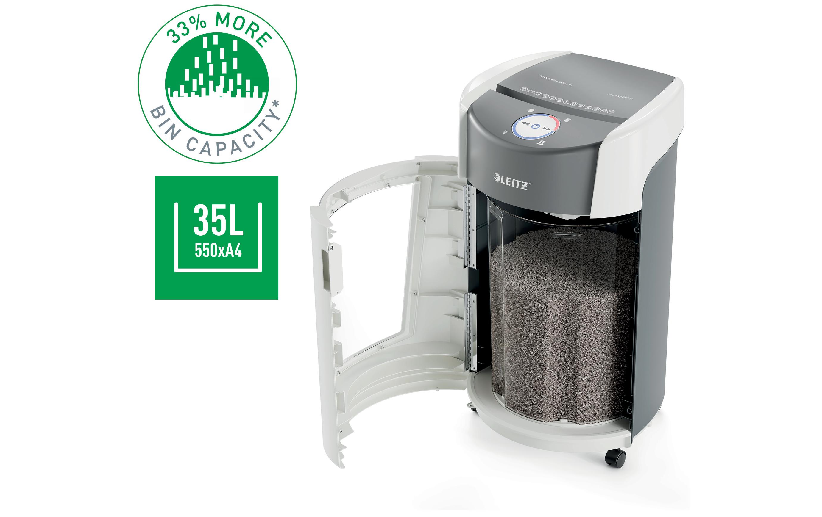 Leitz Bürogeräte Aktenvernichter IQ OptiMax Office P-5, 10 Blatt