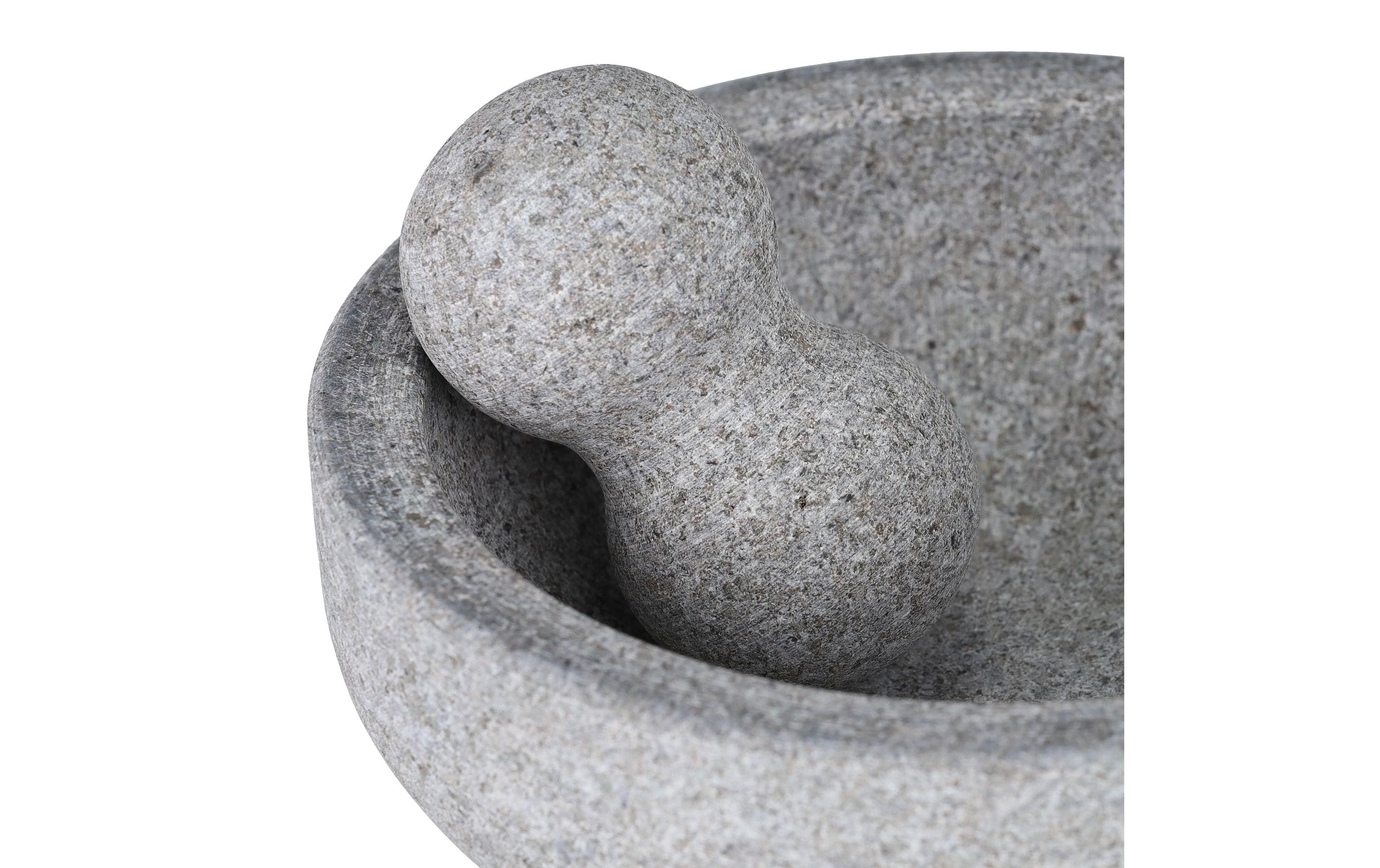 relaxdays Mörser mit Stössel 20 cm, Granit
