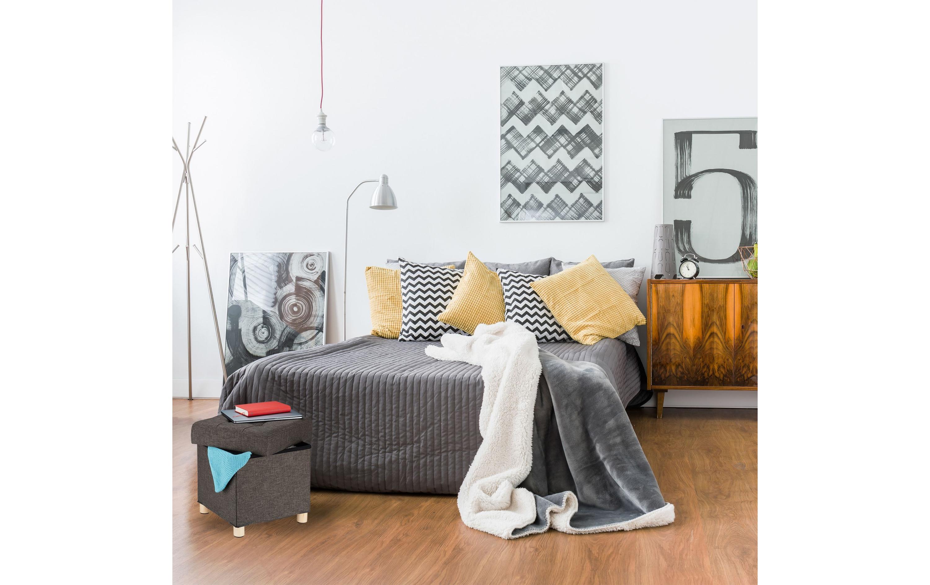 relaxdays Sitztruhe Dunkelbraun