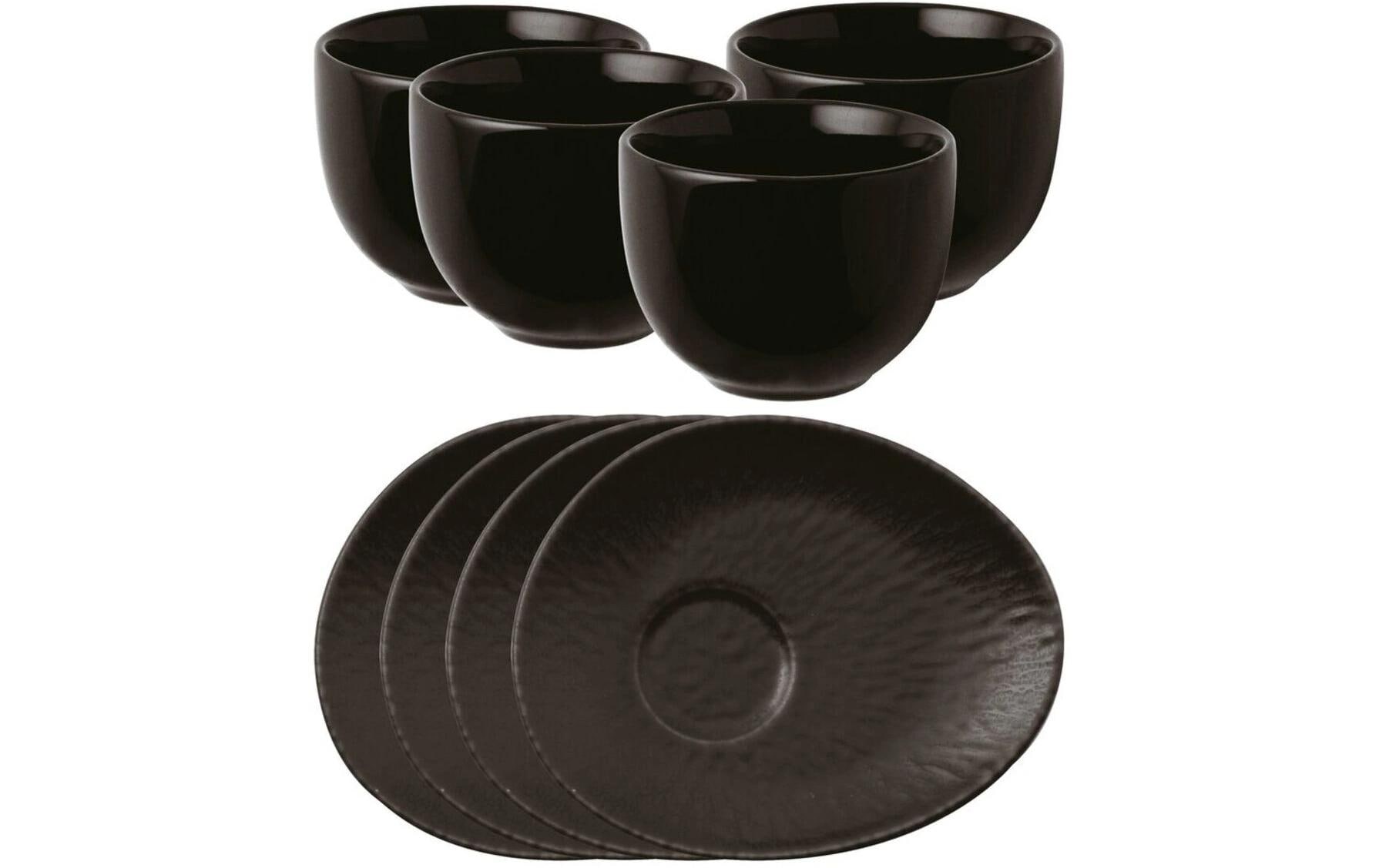 Arthur Krupp Kaffeeservice M/Teller Onyx 4 Stück,Schwarz