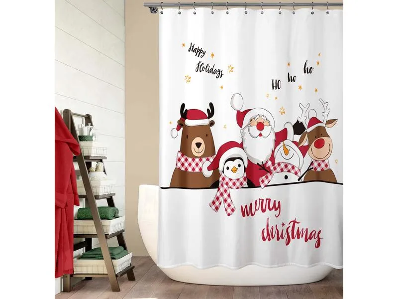 diaqua® Duschvorhang Ho ho ho 180 x 200 cm, Schwarz/Rot/Weiss diaqua® Duschvorhang Ho ho ho 180 x 200 cm, Schwarz/Rot/Weiss