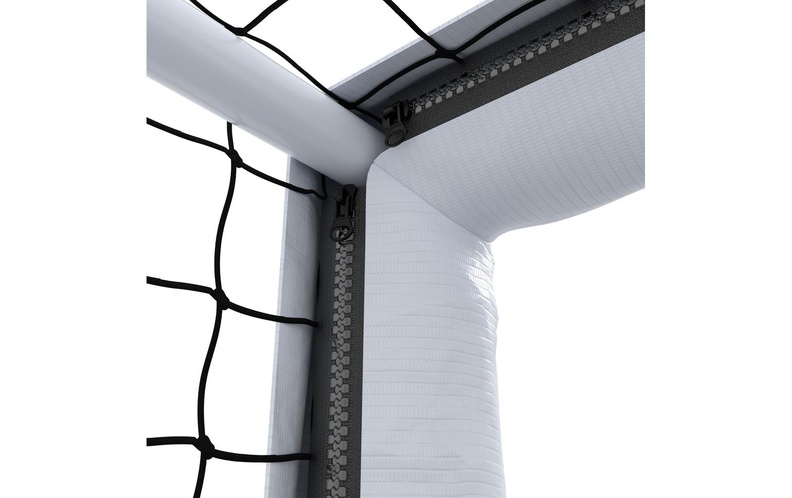 Hudora Fussballtor Pro Tect 240 Advanced Weiss/Schwarz