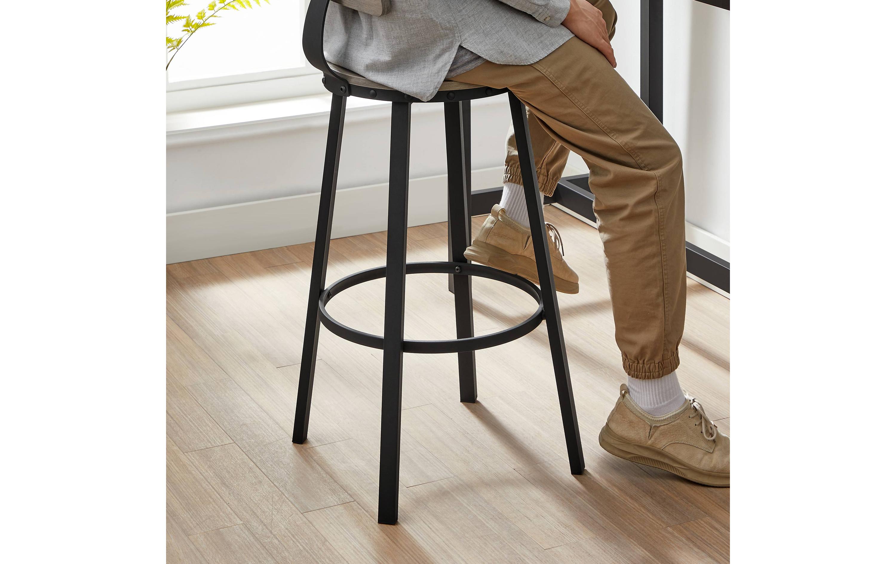 VASAGLE Barhocker 2 Stück 54.5 x 99.8 cm, Schwarz/Grau