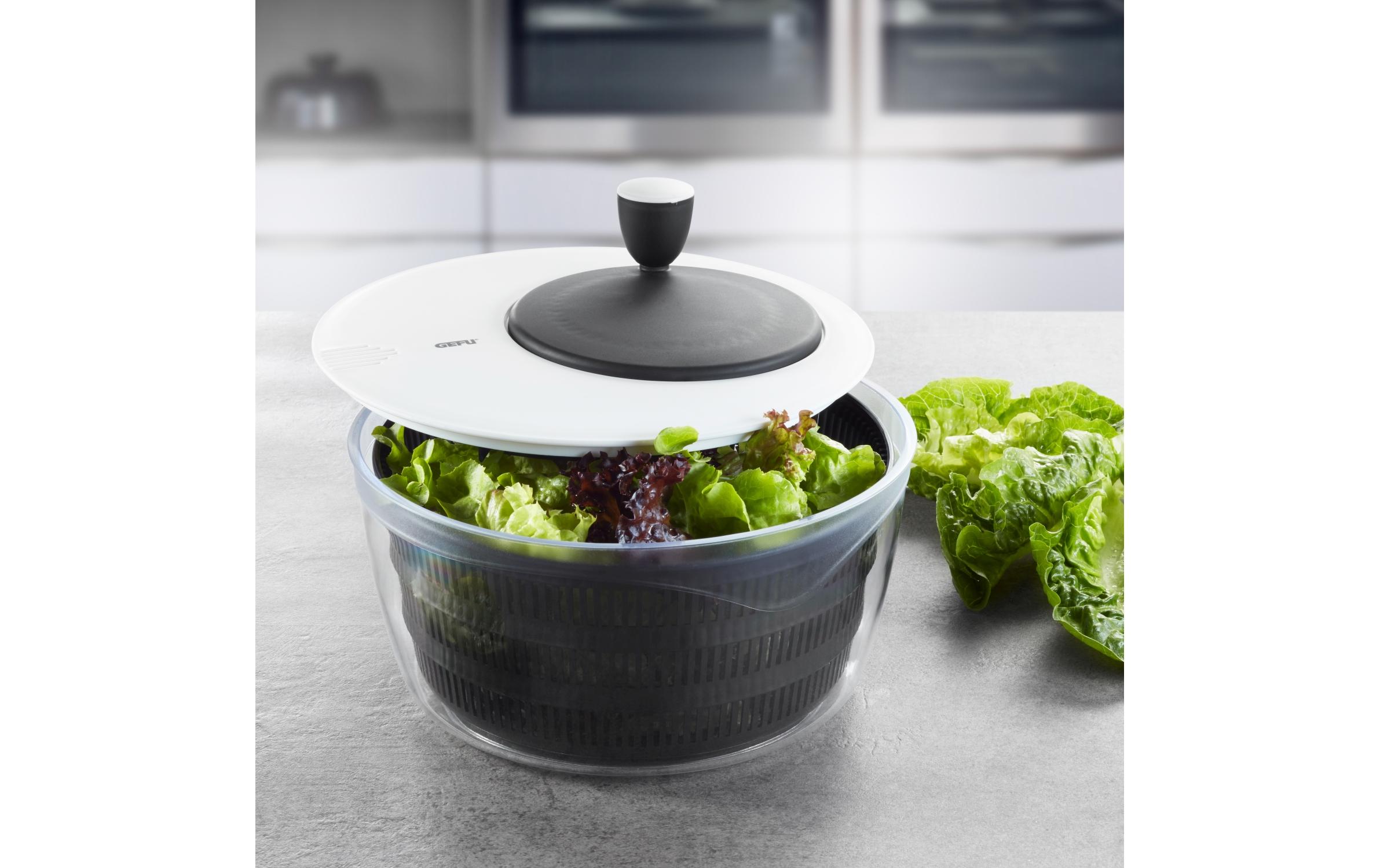 GEFU Salatschleuder Rotare 25 cm, Schwarz/Weiss