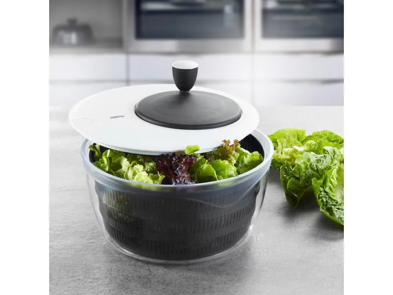 GEFU Salatschleuder Rotare 25 cm, Schwarz/Weiss