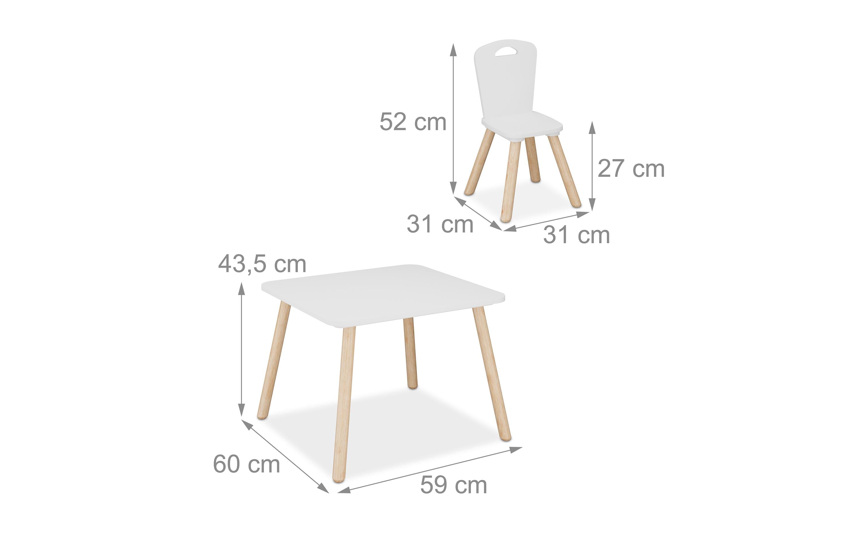 relaxdays Kindersitzgruppe MDF / Kiefern, 3-teilig