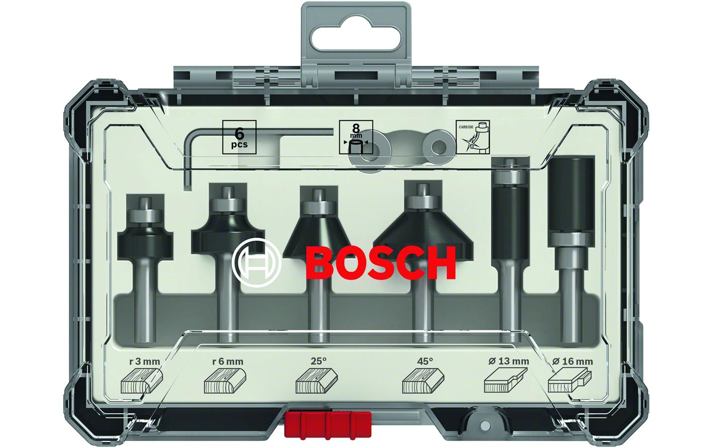 Bosch Professional Fräserset 8-mm-Schaft 6-teilig