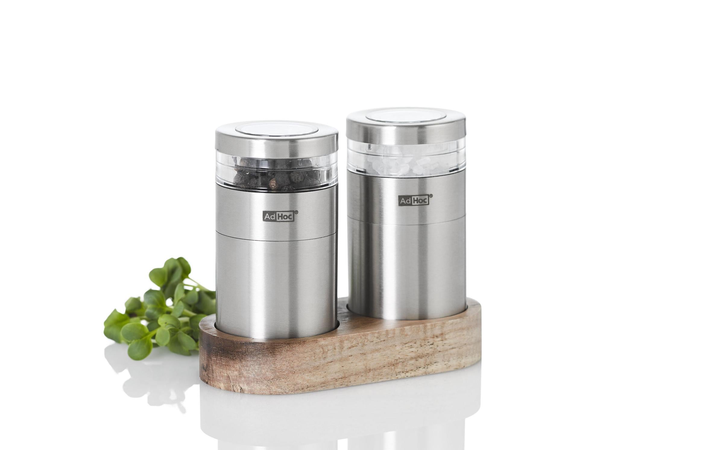 AdHoc Salz- und Pfeffermühle Menage Molto 9.5 cm, Silber