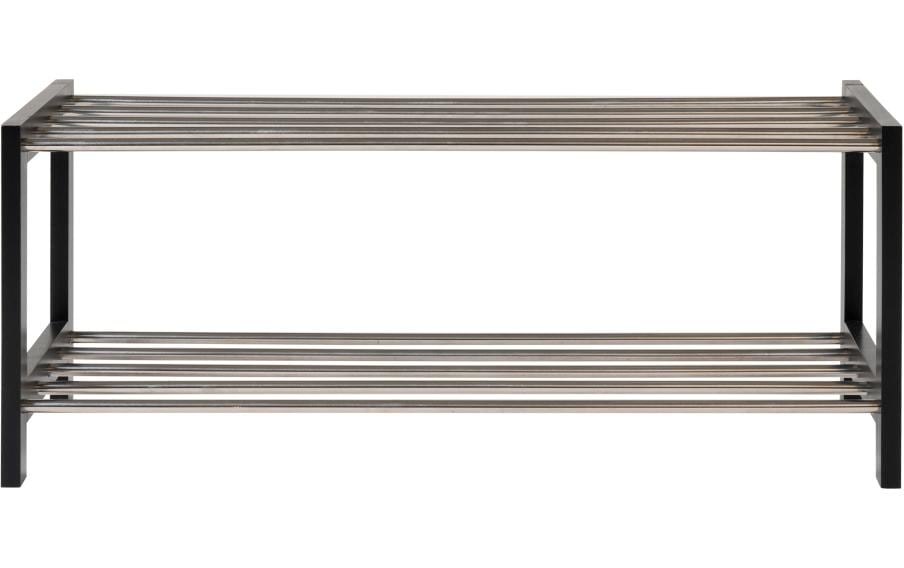 House Nordic Schuhregal Padova 77.8 x 32 cm, Schwarz/Silber