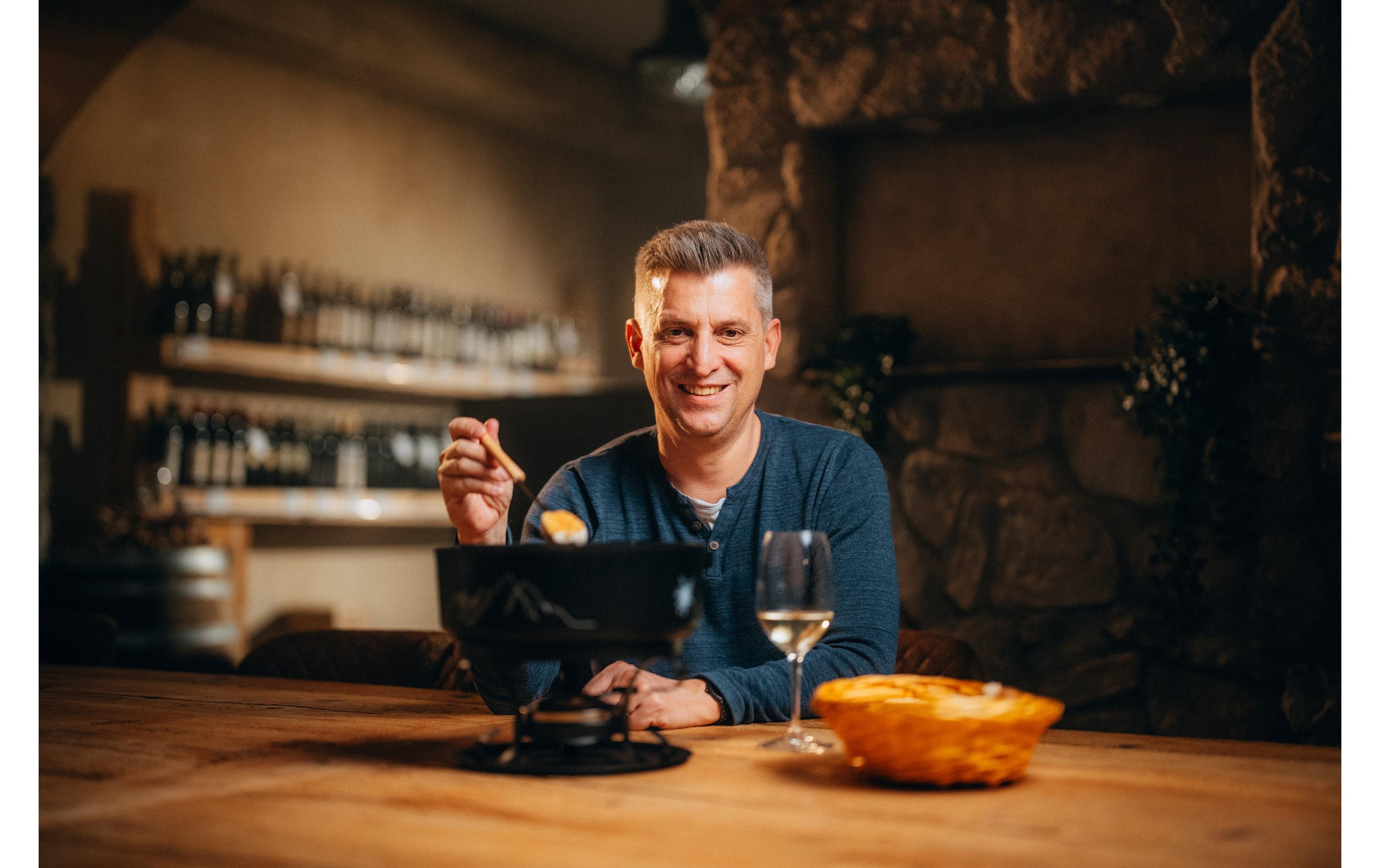 4Fondue Fondue-Caquelon Schwarz