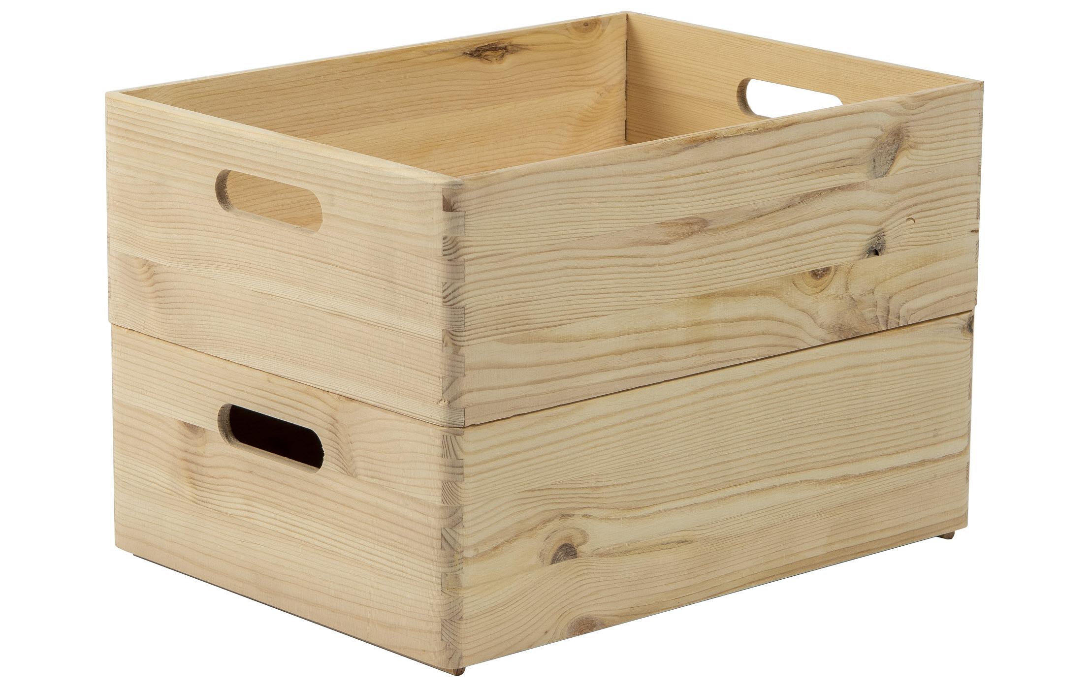 Holz Zollhaus Aufbewahrungskiste Kiefer 30 x 14 x 40 cm, Braun