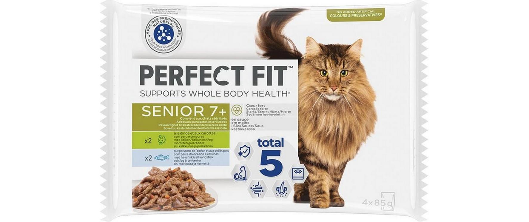 Perfect Fit Nassfutter Cat Senior 7+ Truthahn und Fisch, 4 x 85g Perfect Fit Nassfutter Cat Senior 7+ Truthahn und Fisch, 4 x 85g