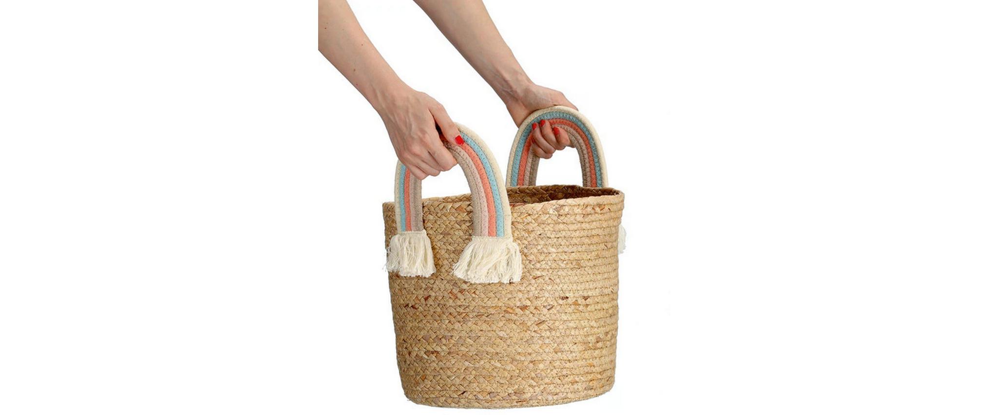 Zeller Present Spielzeugkorb Rainbow Natur Seegras 30 x 30 cm