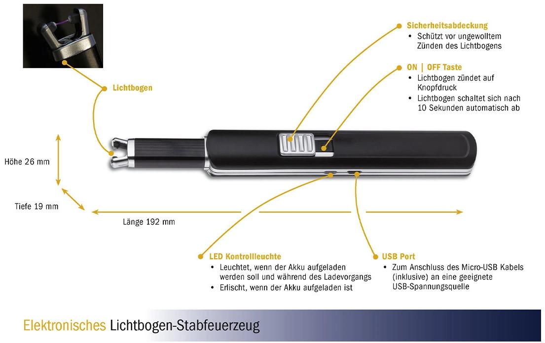 TFA Dostmann Feueranzünder Schwarz