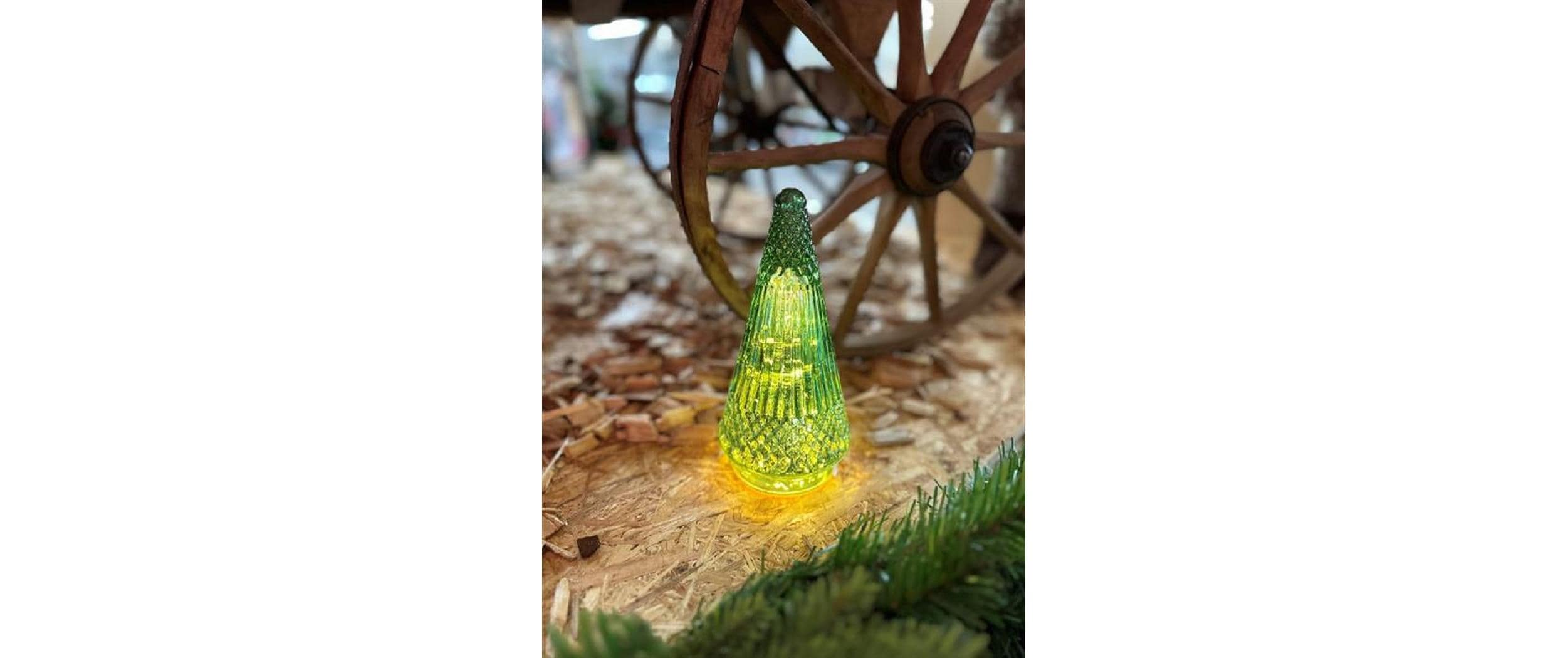 Dameco LED Tanne Glas Grün 10 cm x 10 cm x 20 cm