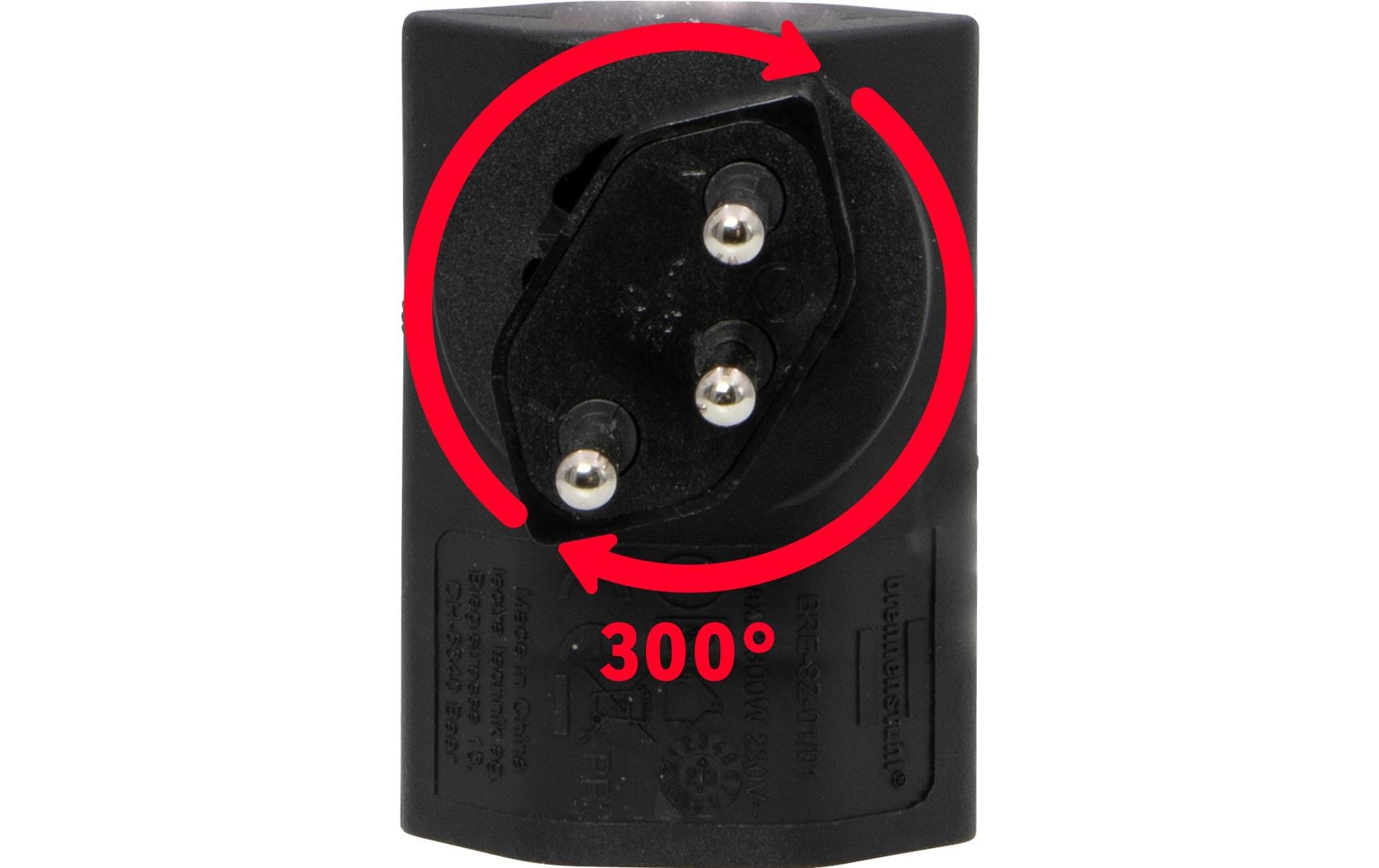 Brennenstuhl Flachstecker 1 x T13, 300° drehbar, flach, Schwarz