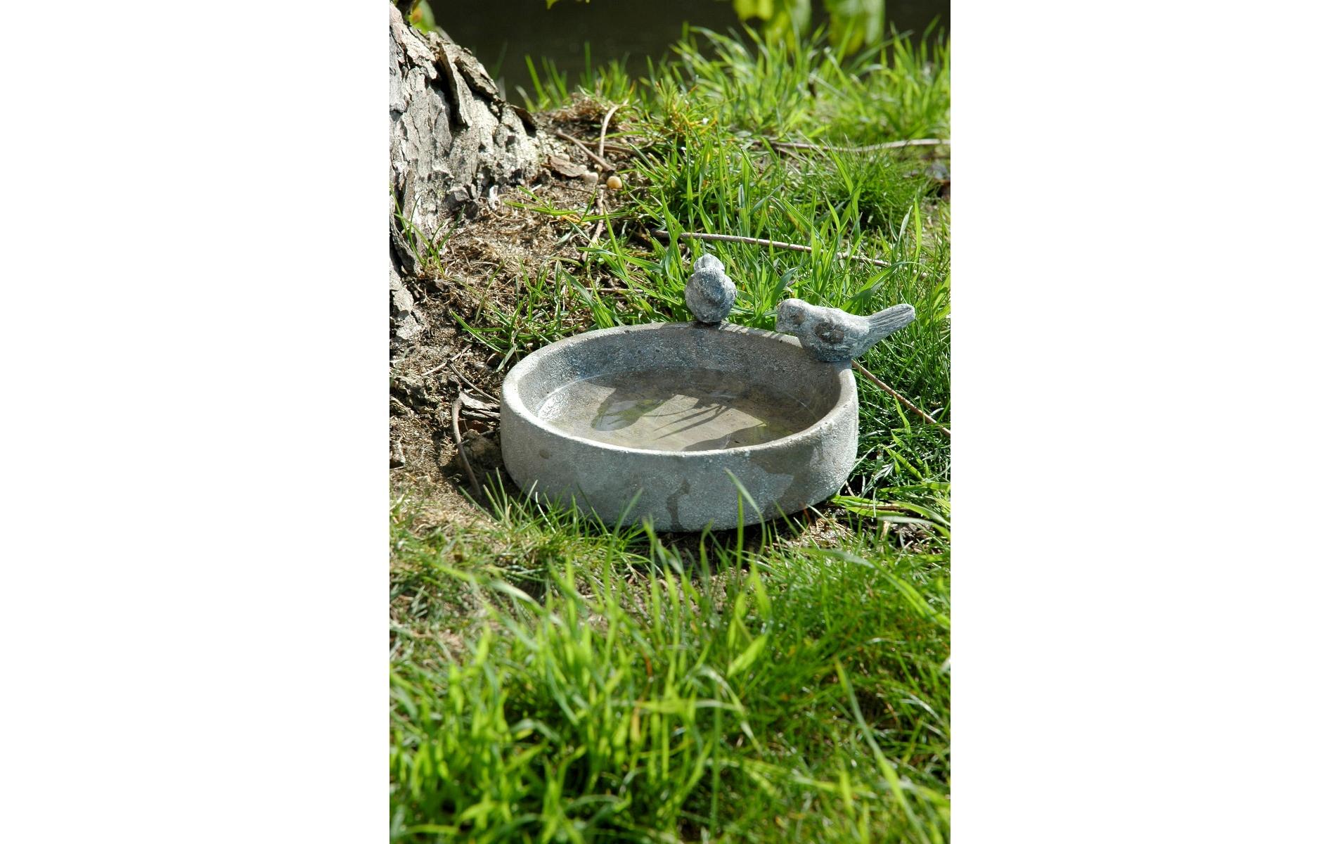 dobar Vogeltränke Pool-Oase, 18 x 18 x 4.5 cm, Zement