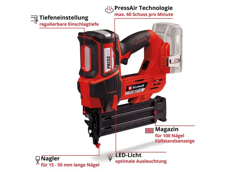 Einhell Akku-Nagler FIXETTO 18/50 N