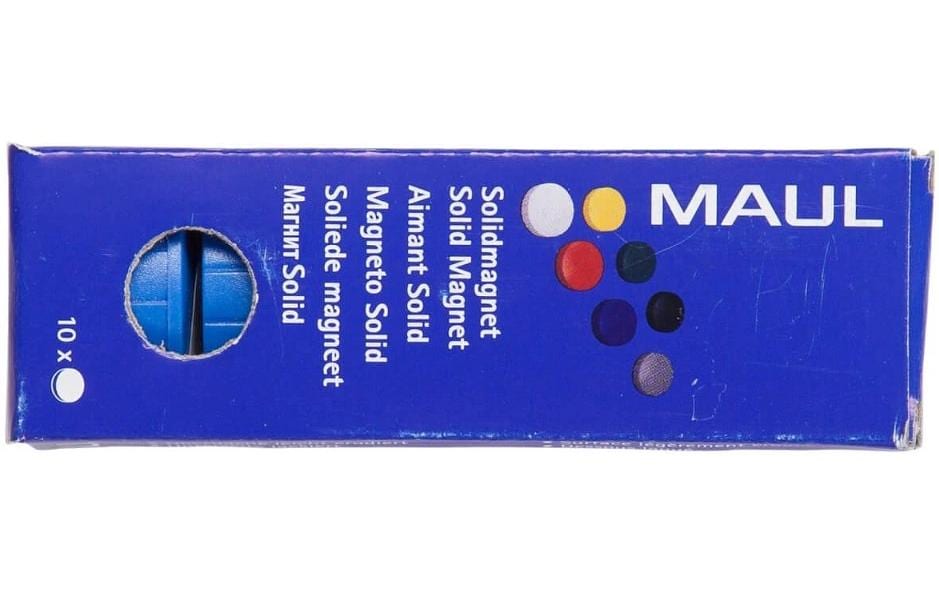 Maul Haftmagnet Solid Ø 32 mm, 800 g, Blau, 10 Stück