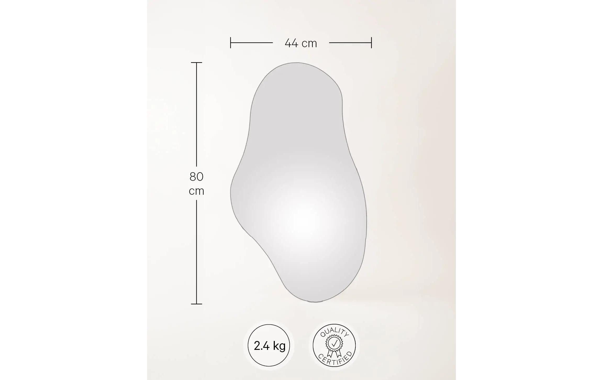 Esmée Spiegel Wavy 44 x 80 cm, Silber