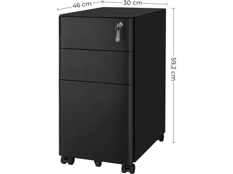 Songmics Multifunktionswagen 30 x 46 x 59 cm, Schwarz Songmics Multifunktionswagen 30 x 46 x 59 cm, Schwarz