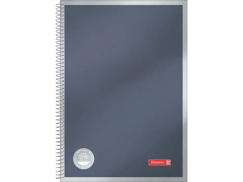 Brunnen Notizbuch Premium Metallic A4, kariert, 100 Blatt, Anthrazit Brunnen Notizbuch Premium Metallic A4, kariert, 100 Blatt, Anthrazit