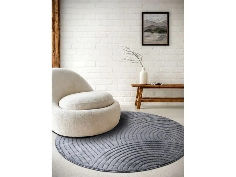 Elle Decoration Teppich Panglao Ø 160 cm, Anthracite Elle Decoration Teppich Panglao Ø 160 cm, Anthracite