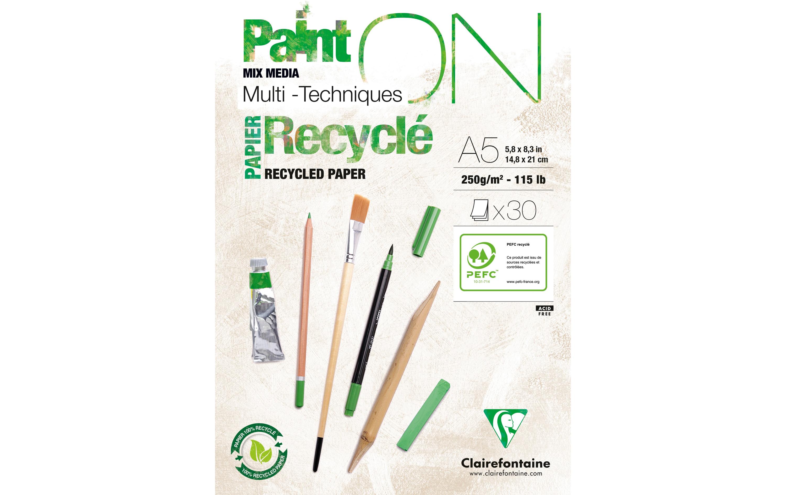 Clairefontaine PaintON Block Recycling 14.8 x 21 cm