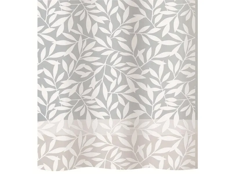 diaqua® Duschvorhang Leaf 180 x 200 cm, Grau/Weiss