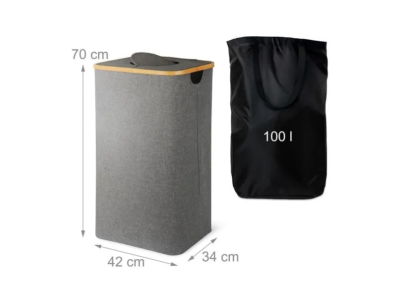 relaxdays Recyclingbehälter 100 L Grau relaxdays Recyclingbehälter 100 L Grau