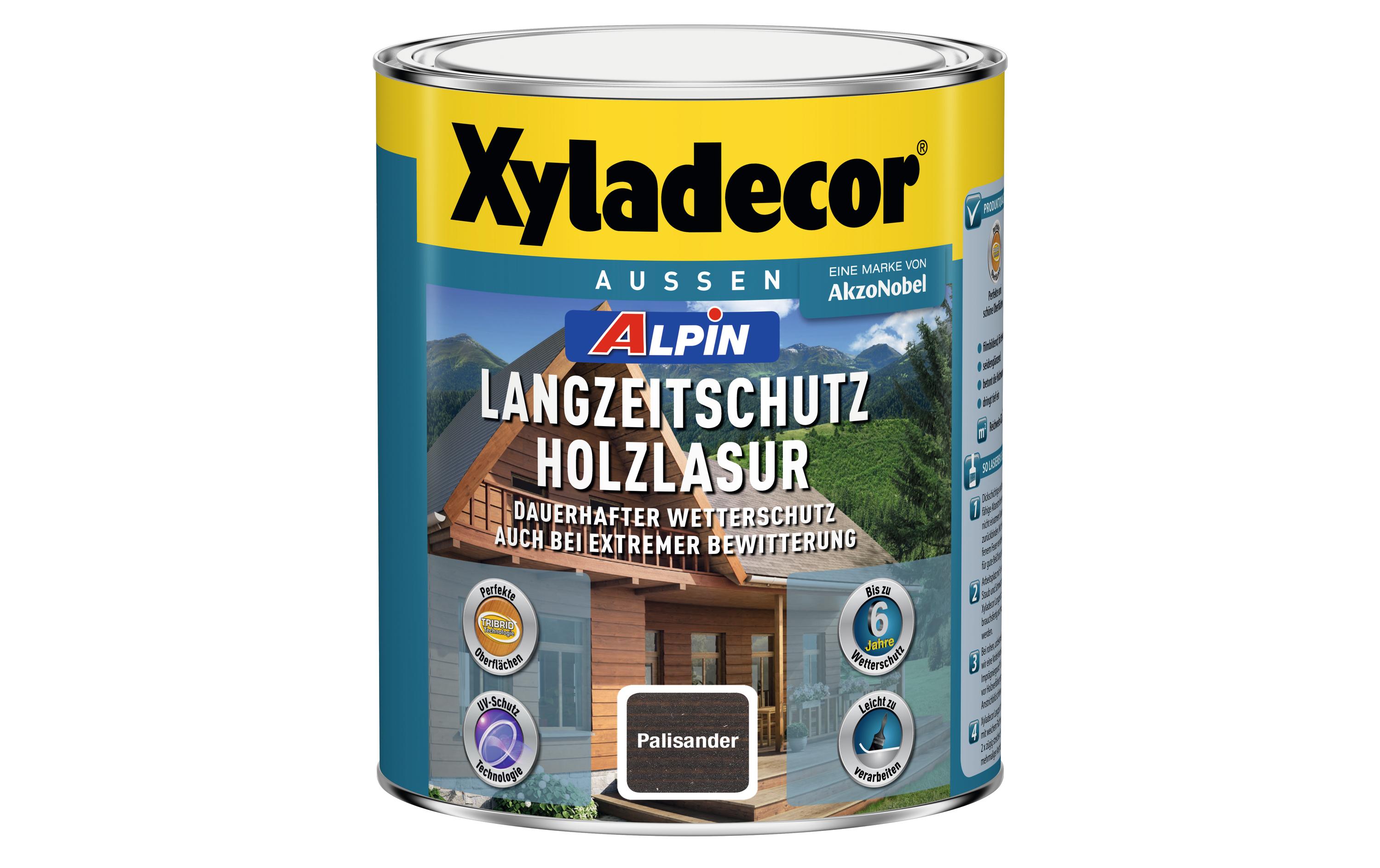 Xyladecor Holzlasur Alpin Langzeitschutz, Palisander, 1 L