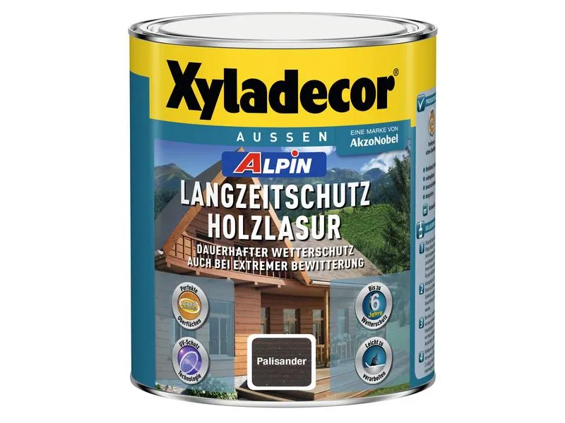 Xyladecor Holzlasur Alpin Langzeitschutz, Palisander, 1 L Xyladecor Holzlasur Alpin Langzeitschutz, Palisander, 1 L