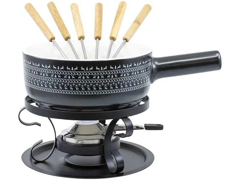 Kadastar Käsefondue-Set Nordic Deer 9 Teile, Schwarz Kadastar Käsefondue-Set Nordic Deer 9 Teile, Schwarz