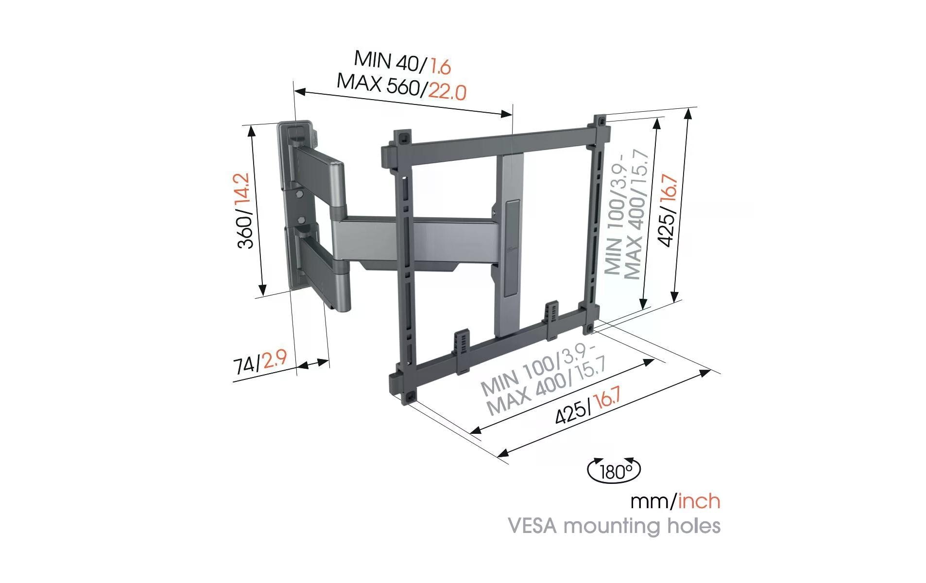Vogel's Wandhalterung TVM 5445 - Schwarz