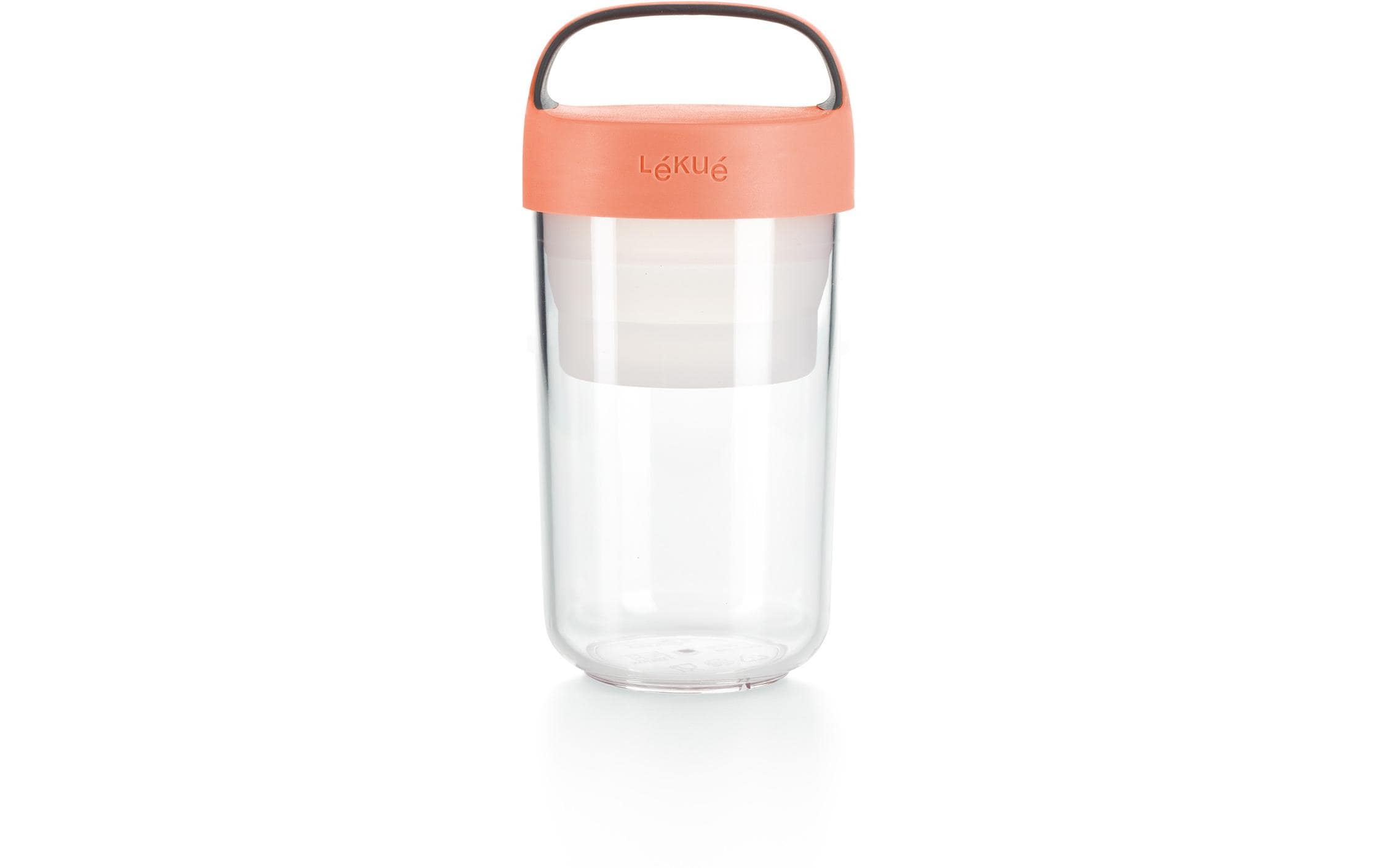 Lékué Smoothiebehälter Glas To Go, 600 ml, Koralle