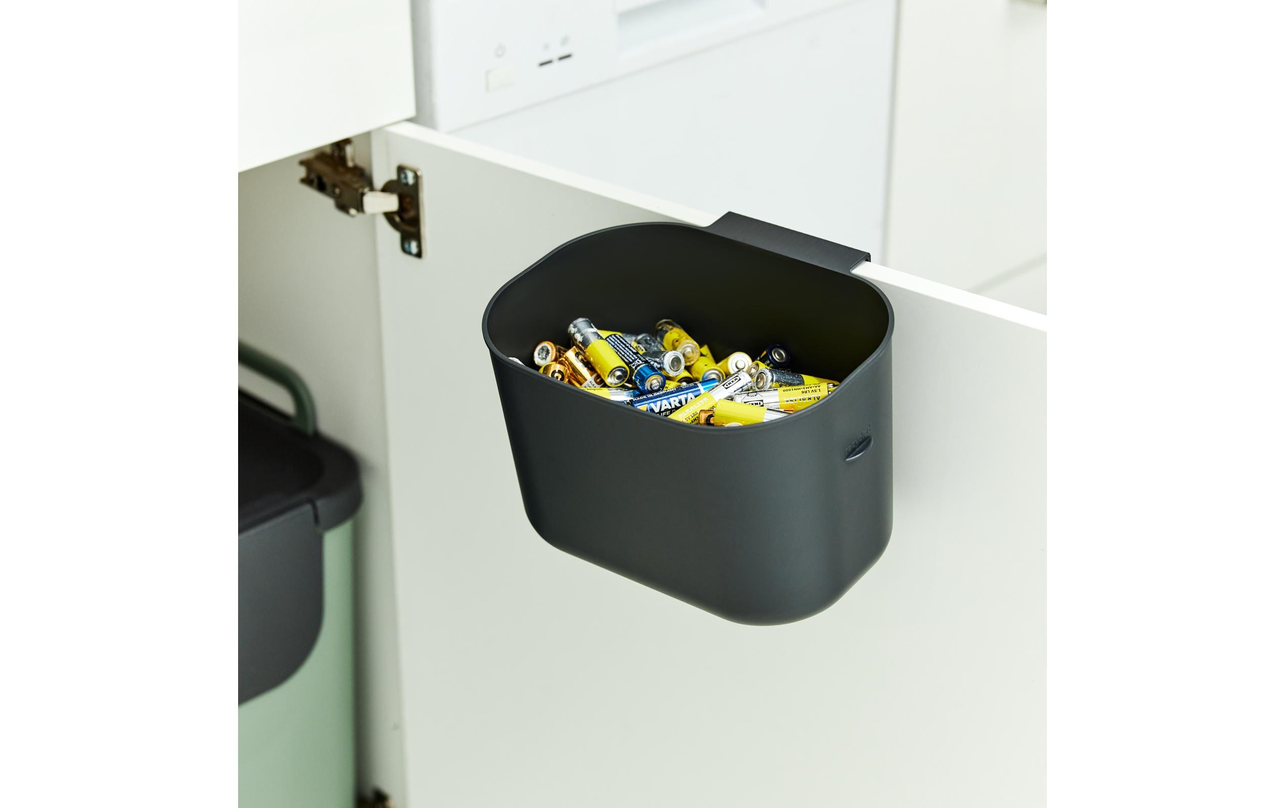 Rotho Recyclingbehälter Jive 99.2 l, Grün/Schwarz/Weiss