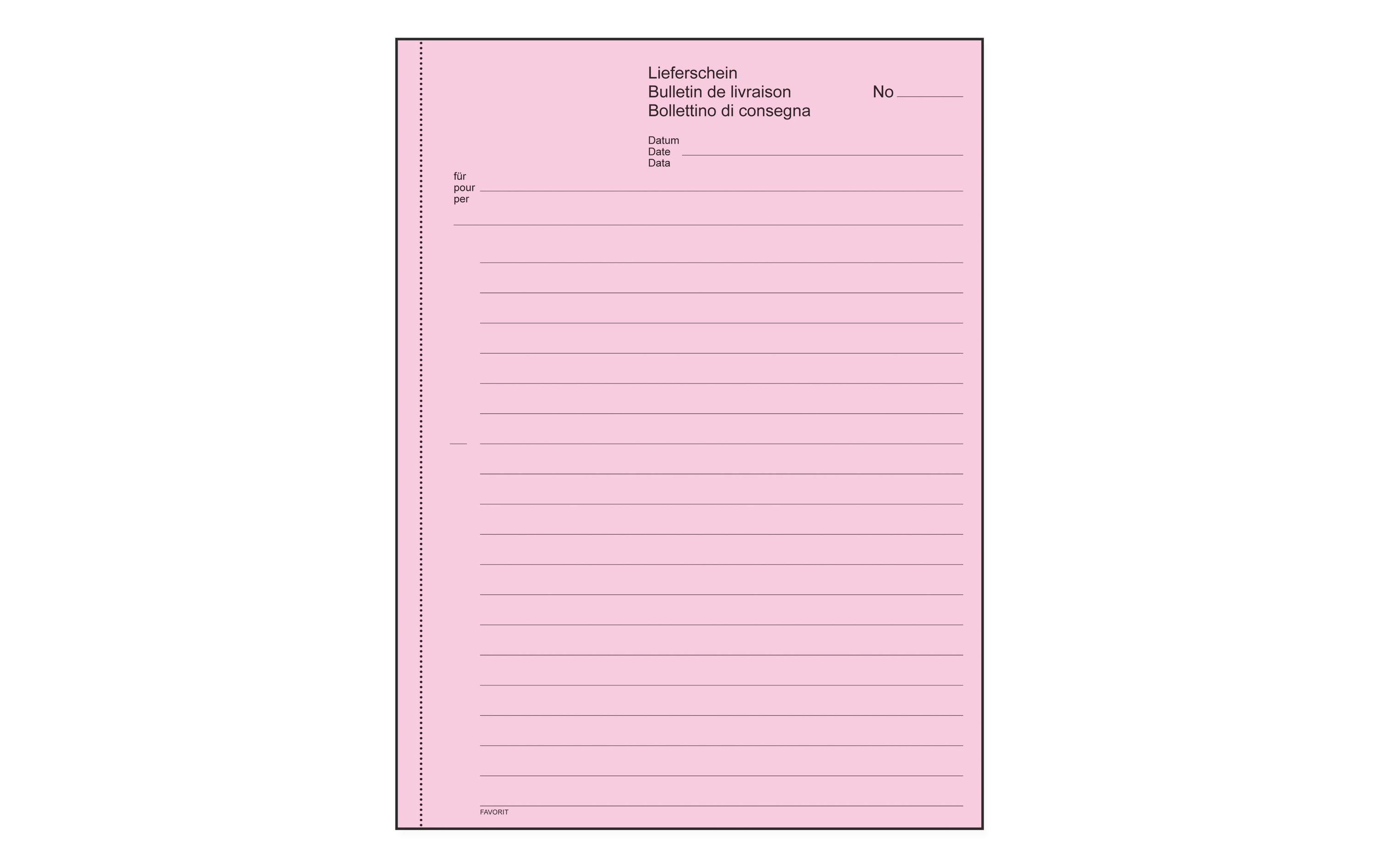 Favorit Durchschreibebuch A5 Lieferscheine, 50 x 2 Blatt