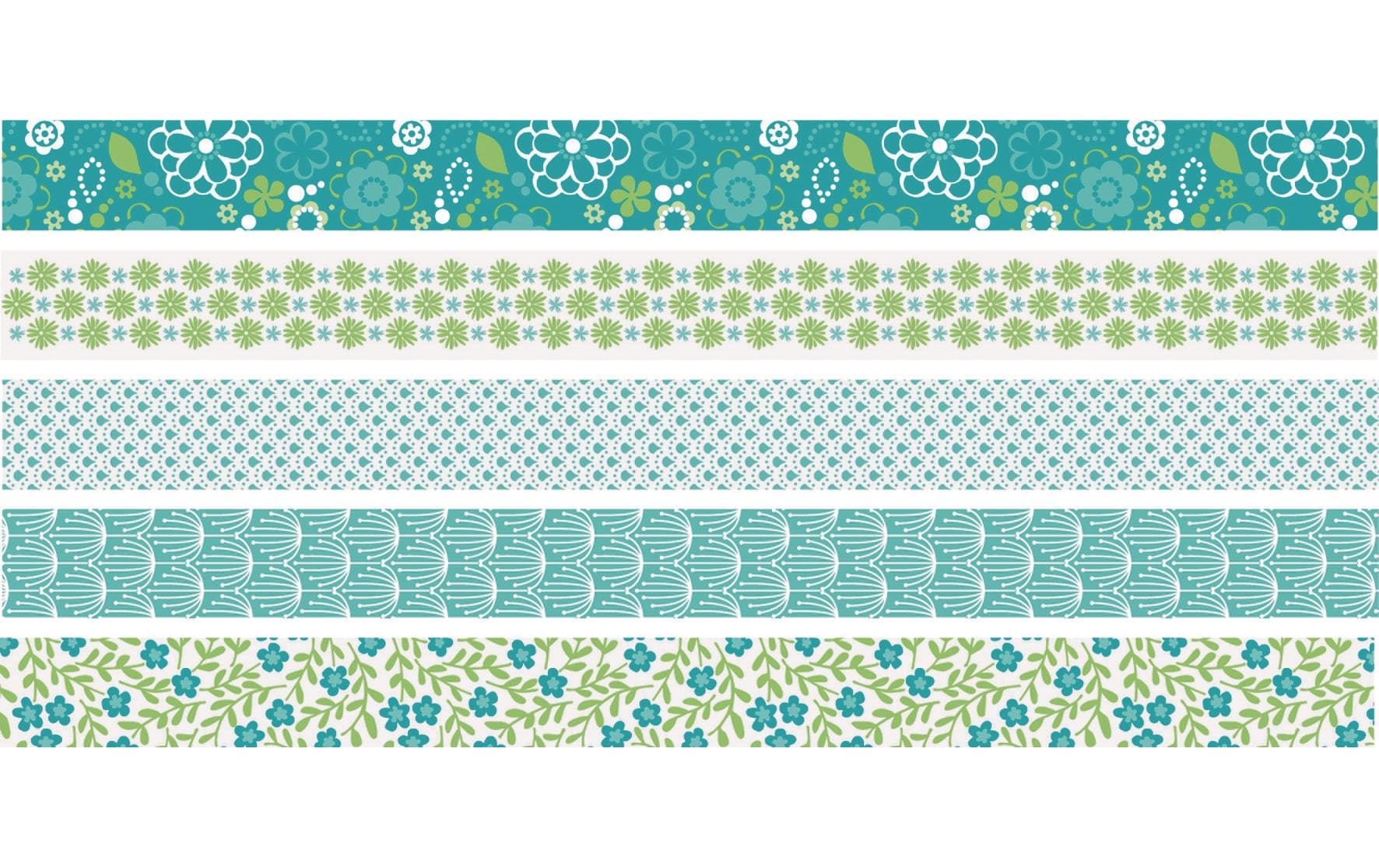 Heyda Washi Tape Blumen mini Grün Heyda Washi Tape Blumen mini Grün