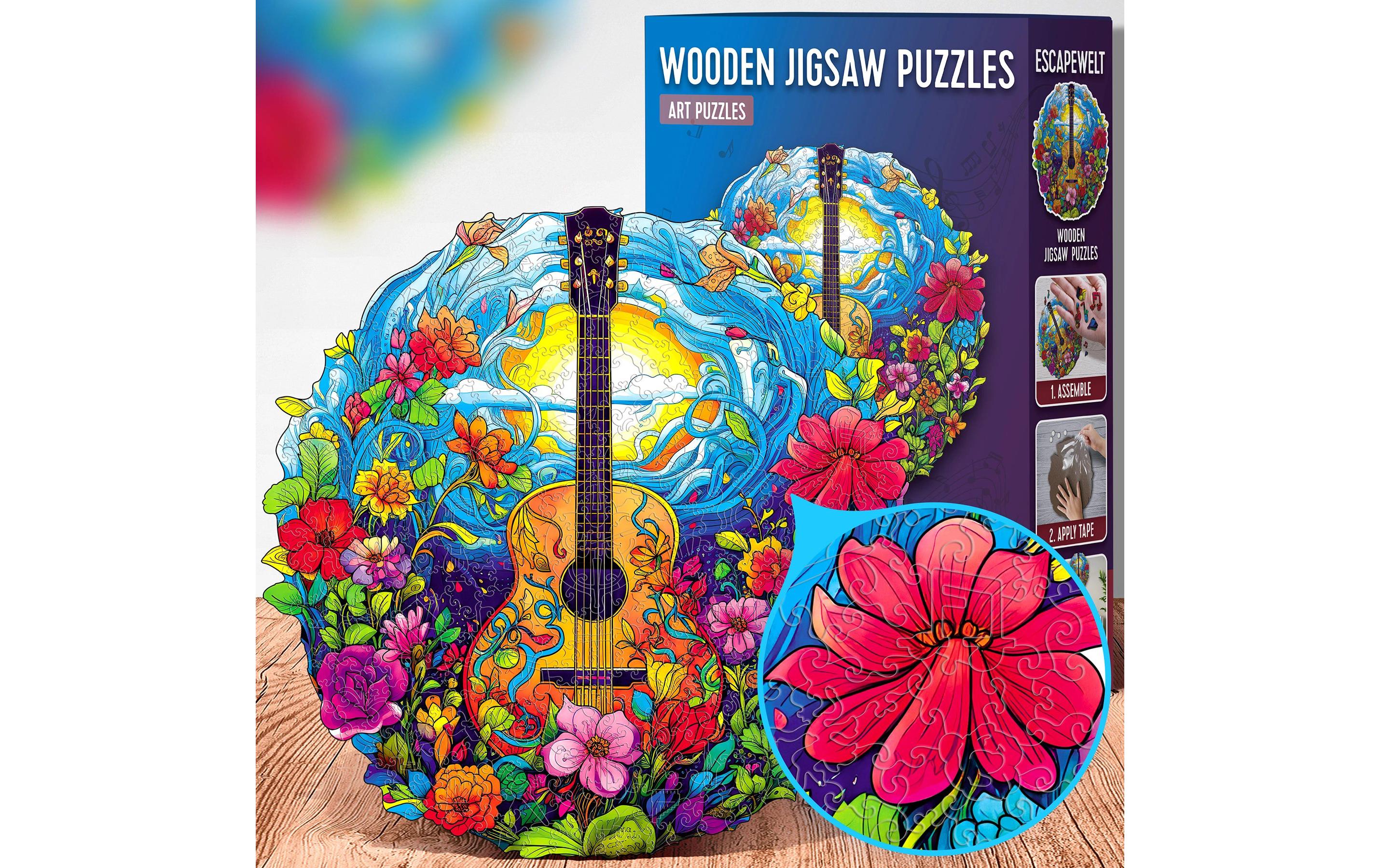 Escape Welt Holz-Puzzle Gitarre