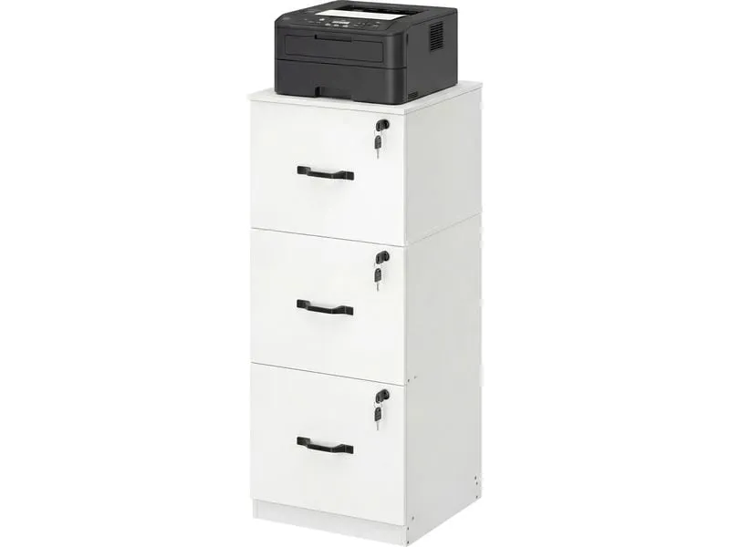 VASAGLE Aktenschrank Holzspanplatte 3 Schubladen Wolkenweiss VASAGLE Aktenschrank Holzspanplatte 3 Schubladen Wolkenweiss