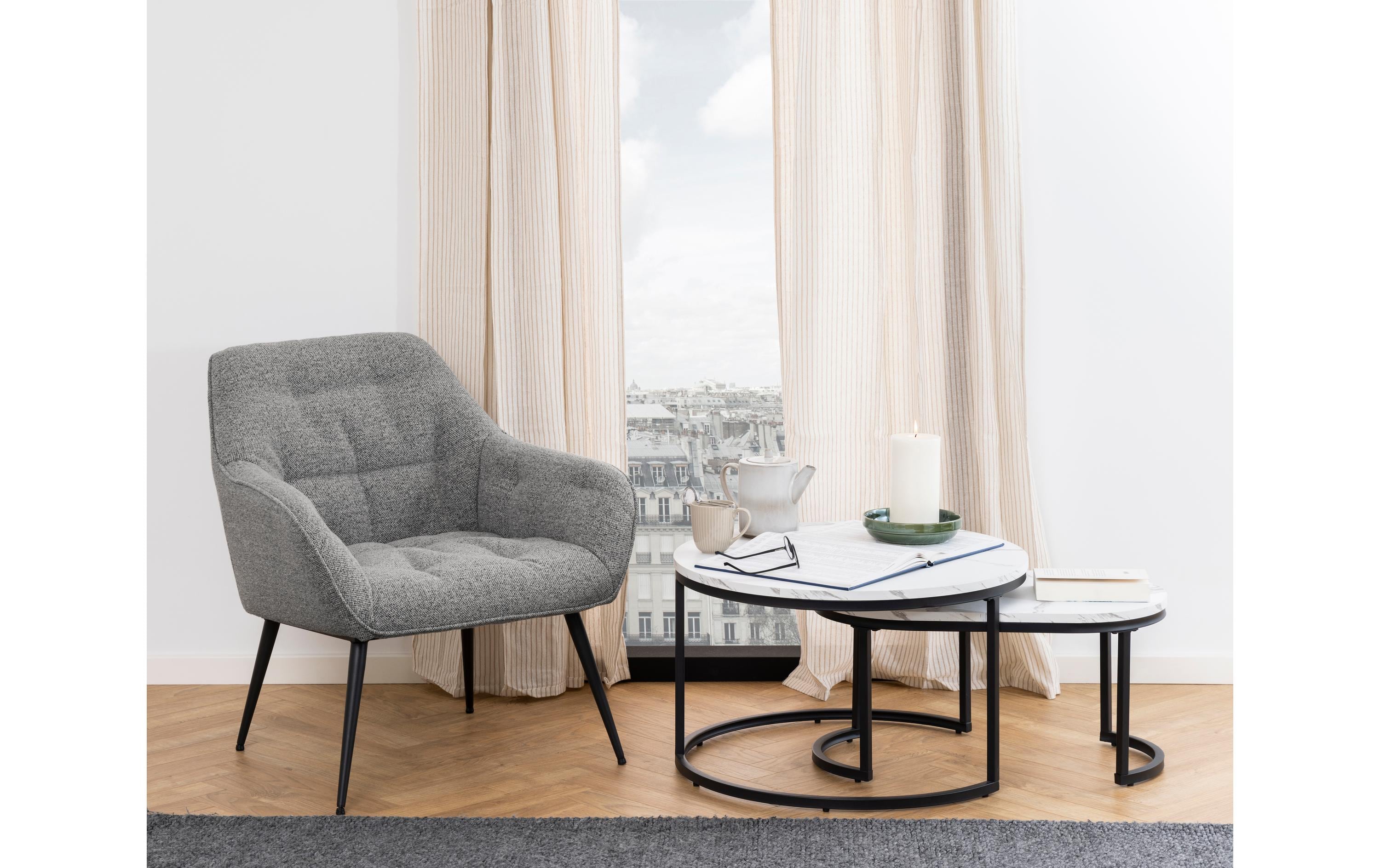 AC Design Sessel Brooke Stahl/Textil, Grau