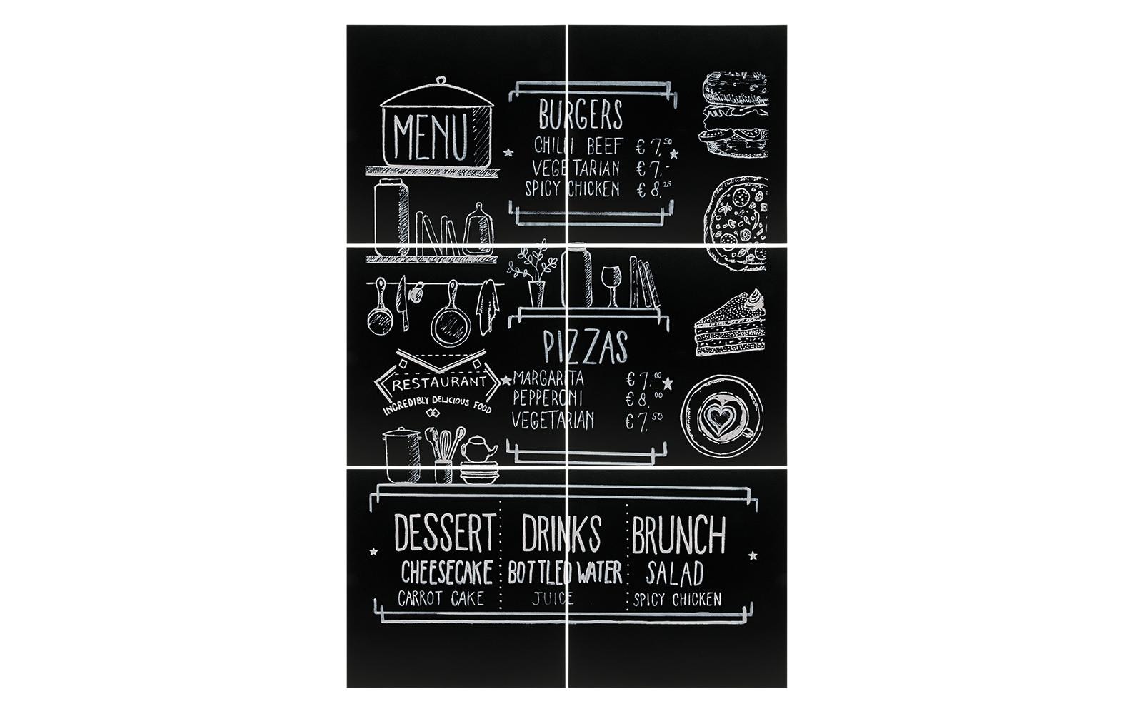 Securit Kreidetafel Set XXL 6 Stück