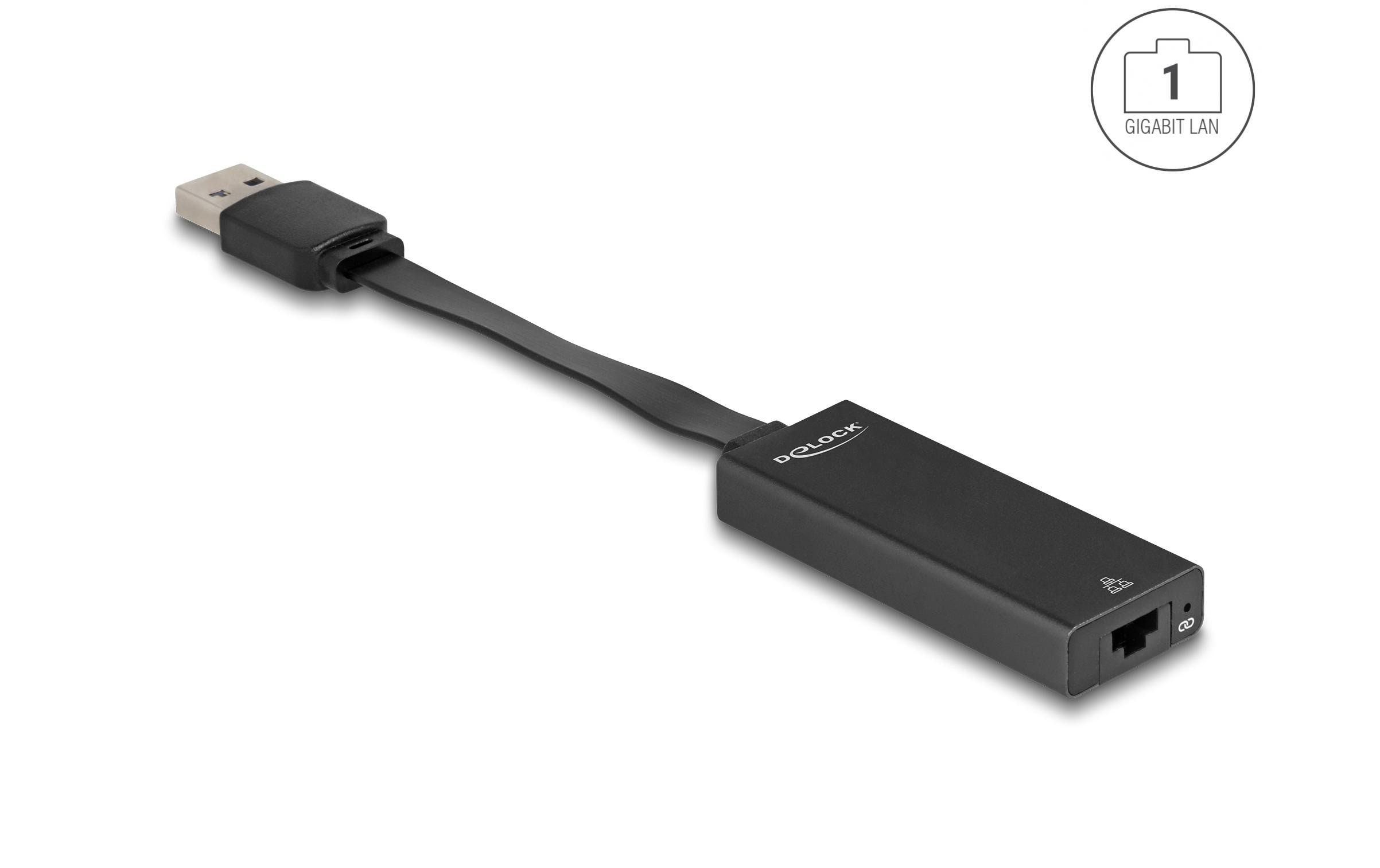 Delock Netzwerk-Adapter USB Typ-A – RJ45, 1 Gbps Delock Netzwerk-Adapter USB Typ-A – RJ45, 1 Gbps