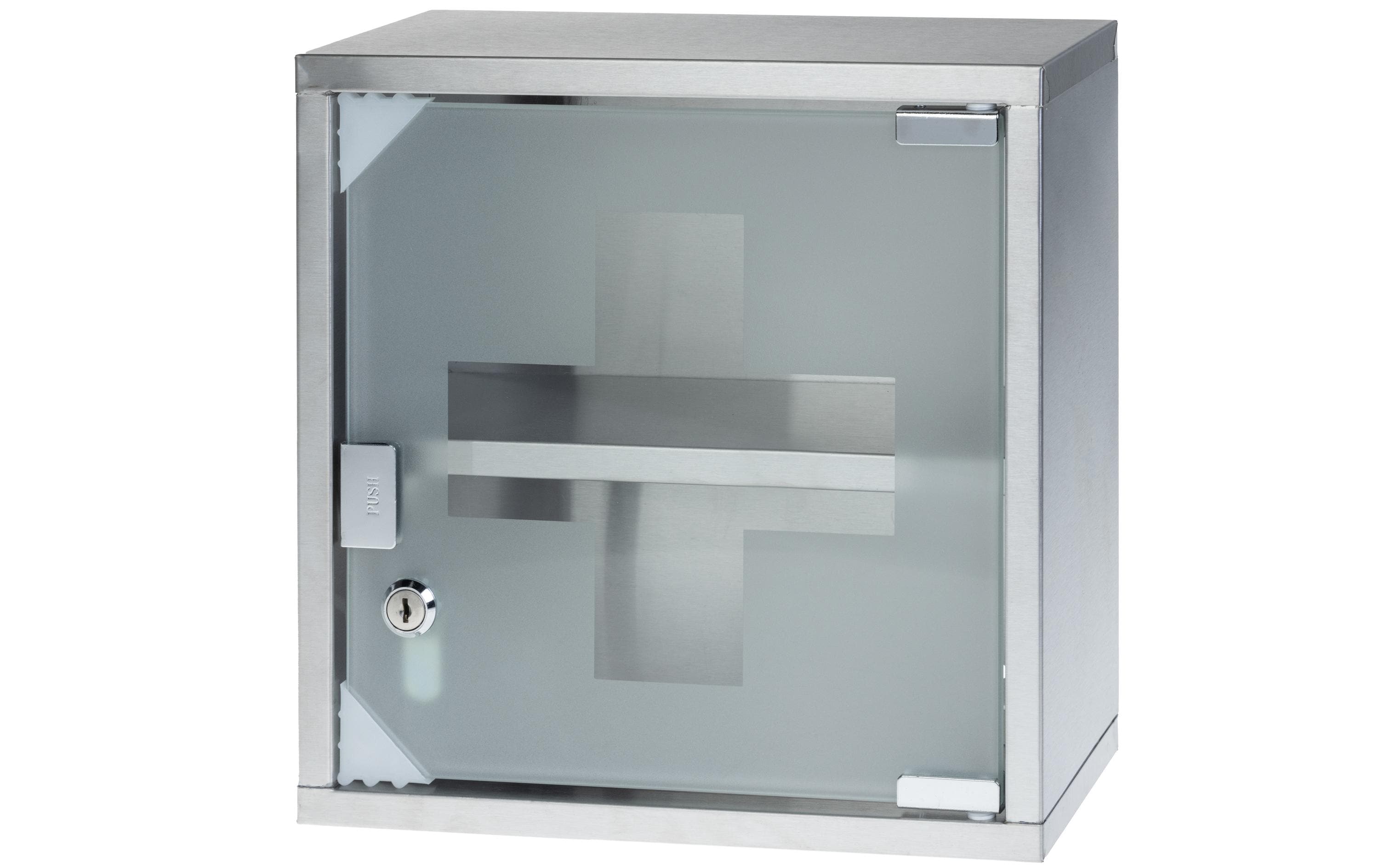 STRUCT Erste Hilfe Schrank 30 x 30 x 12 cm, Edelstahl