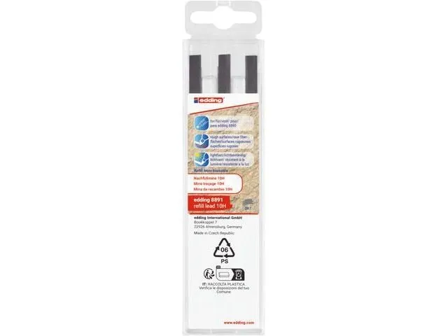 edding Zimmermannbleist. Mine 10H 8891 E-6 2 - 5 mm, Grau