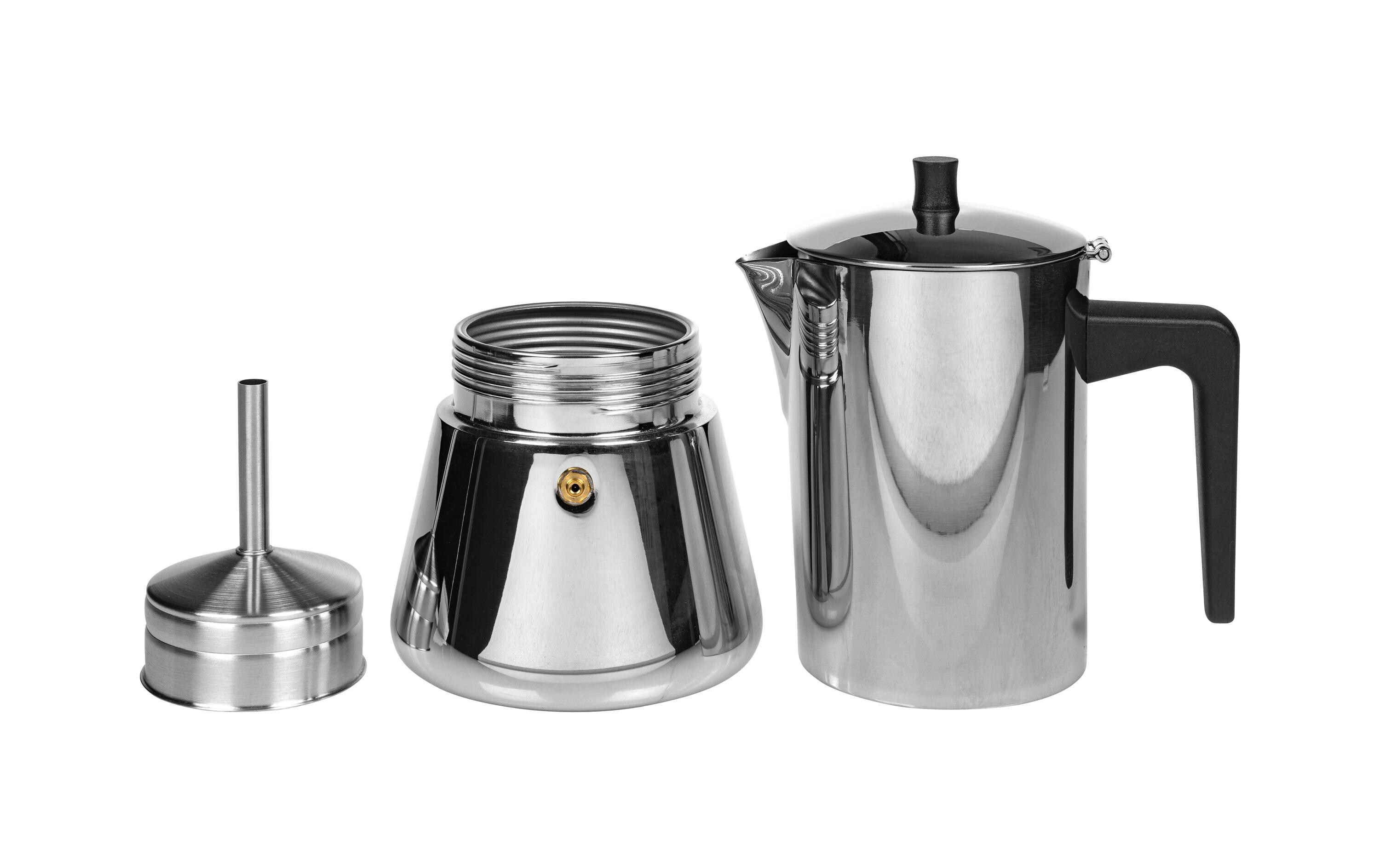 FURBER Espressokocher Chicchi 10 Tassen, Silber