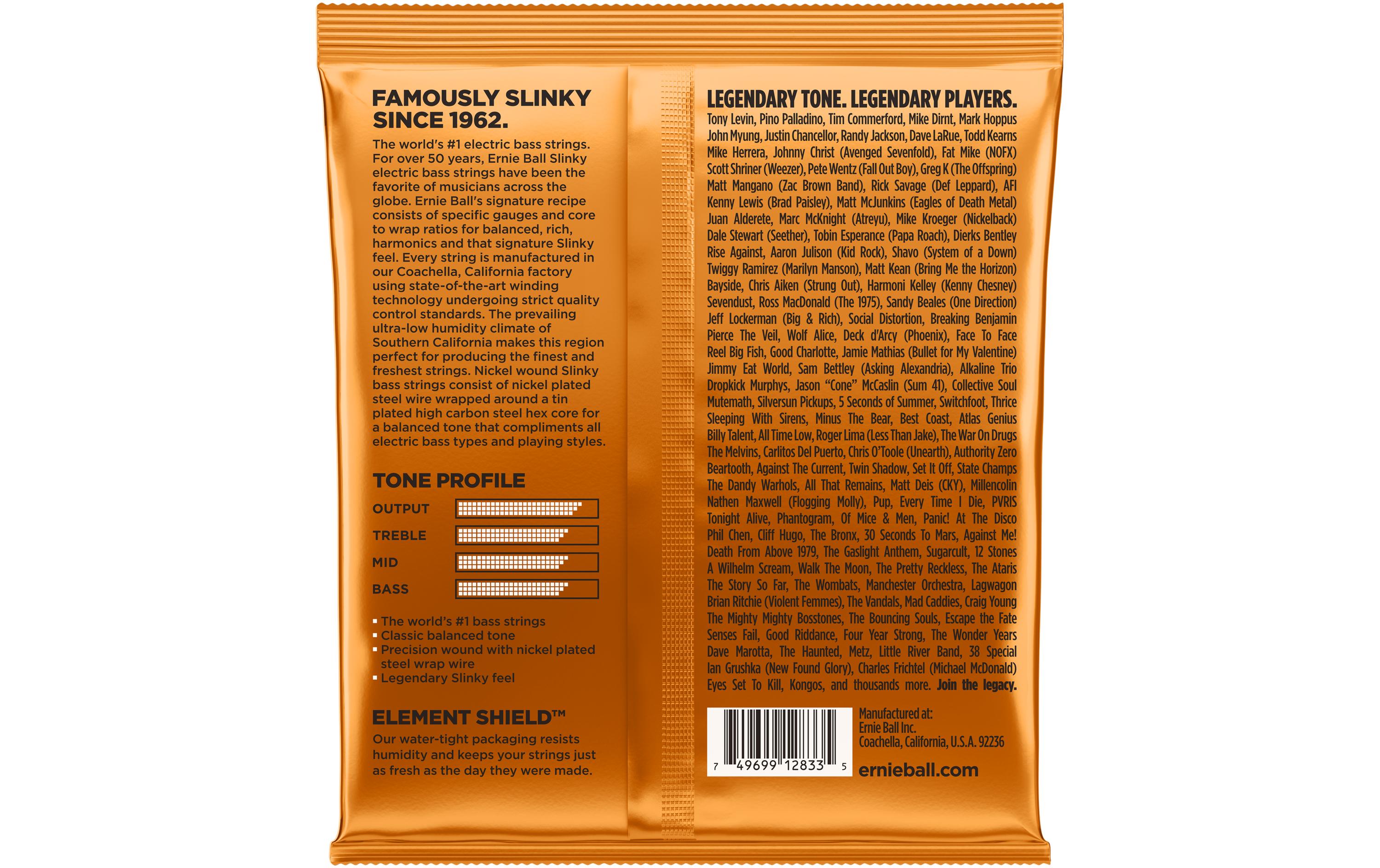 Ernie Ball Basssaiten 2833 Slinky Bass – Hybrid, 45-105