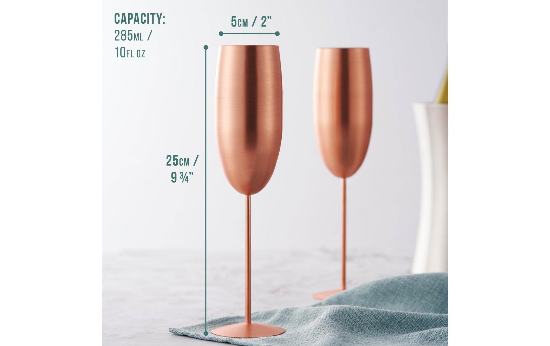 Oak & Steel Sektglas 285 ml, 4 Stück, Rosegold matt